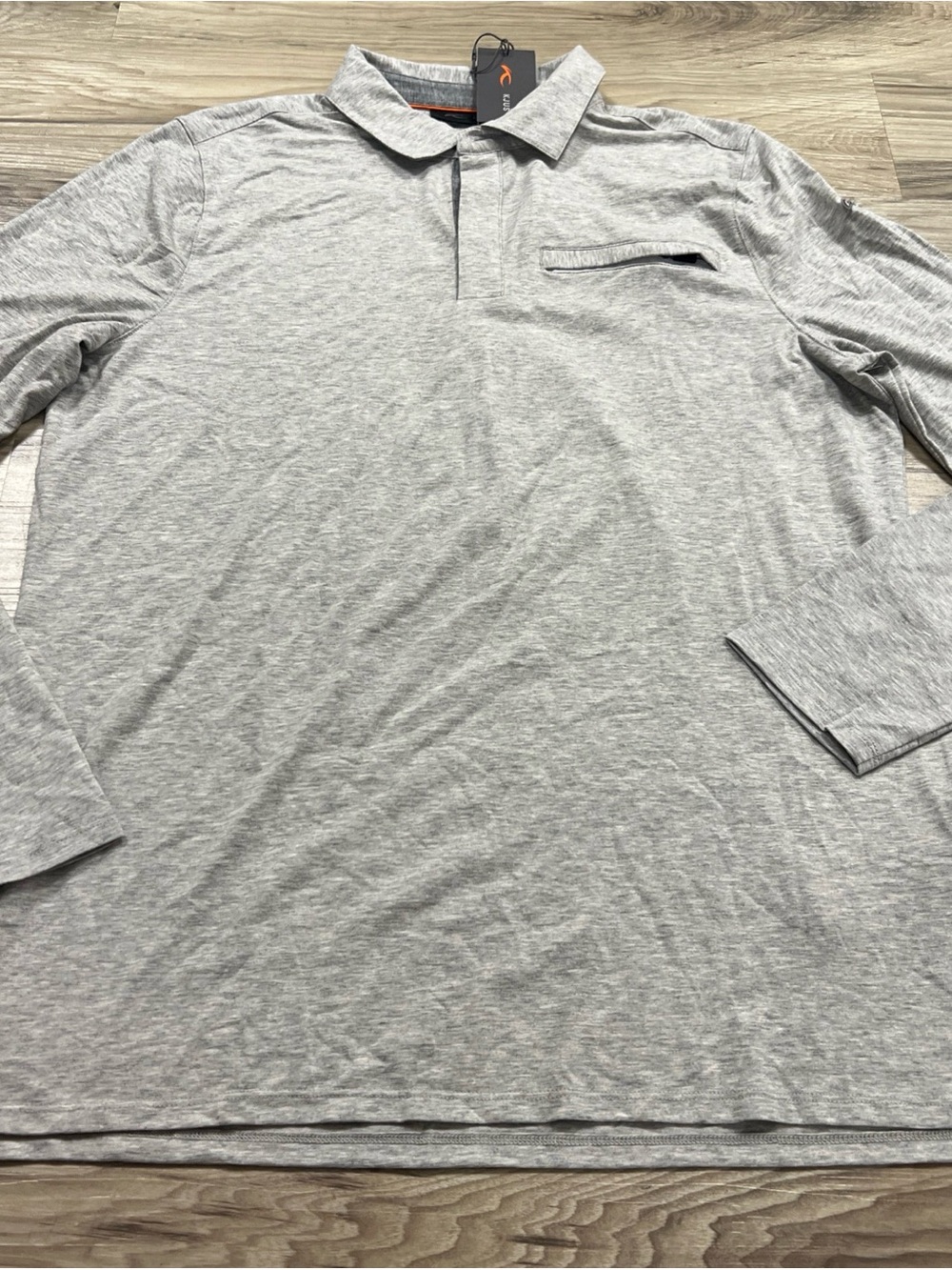 KJUS Inverness Long Sleeve Polo Shirt Gray Cashmere Blend Mens Size 52/Large NWT